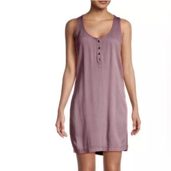 Splendid Women’s L Promenade Faded Purple Ribbed Henley Tank Dress - VGUC! - Picture 2 of 14